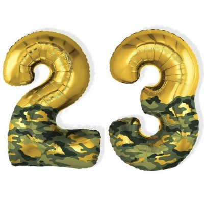 Цифры «23 камуфляж и золото»